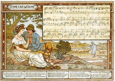 El pastor apasionado a su amor, ilustración de canción de 